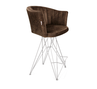 Полубарный стул SHT-ST42-1 / SHT-S66-1 (кофейный трюфель/хром лак) в Магадане