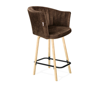 Полубарный стул SHT-ST42-1 / SHT-S94-1 (кофейный трюфель/прозрачный лак/черный муар) в Магадане