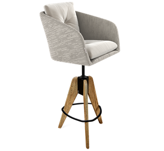 Полубарный стул SHT-ST43-2 / SHT-S92 (морозное утро/браш.коричневый/черный муар) в Магадане