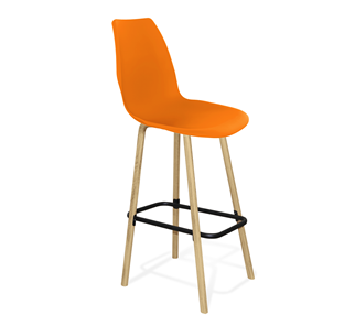 Барный стул SHT-ST29/S94 (оранжевый ral2003/прозрачный лак/черный муар) в Магадане