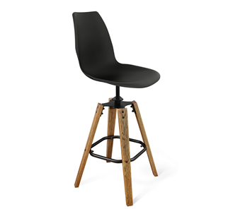 Барный стул SHT-ST29/S93 (черный/брашированный коричневый/черный муар) в Магадане