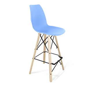 Барный стул SHT-ST29/S80 (голубой pan 278/прозрачный лак/черный) в Магадане