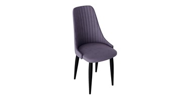 Обеденный стул Франк (конус) исп2 (Черный матовый/Микровелюр Фиолетовый) в Магадане