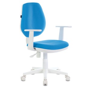 Кресло офисное Brabix Fancy MG-201W (с подлокотниками, пластик белый, голубое) в Магадане