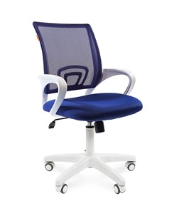Кресло офисное CHAIRMAN 696 white, ткань, цвет синий в Магадане