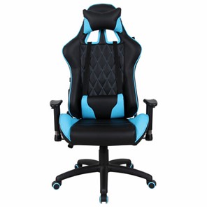 Кресло компьютерное Brabix GT Master GM-110 (две подушки, экокожа, черное/голубое) 531928 в Магадане