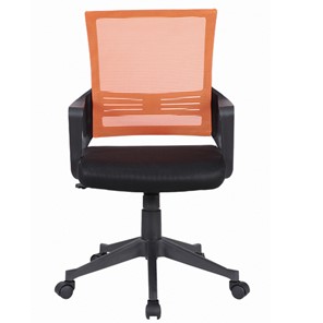 Кресло компьютерное Brabix Balance MG-320 (с подлокотниками, комбинированное черное/оранжевое) в Магадане
