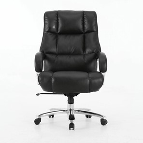 Кресло Brabix Premium Bomer HD-007 (рециклированная кожа, хром, черное) в Магадане