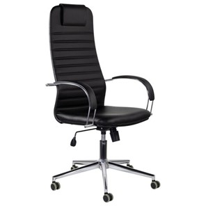 Кресло Brabix Premium Pilot EX-610 CH (хром, кожзам, черное) 532418 в Магадане