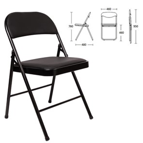 Офисный стул складной Brabix Golf Plus CF-003 Комфорт (черный каркас, кожзам черный) 531566 в Магадане