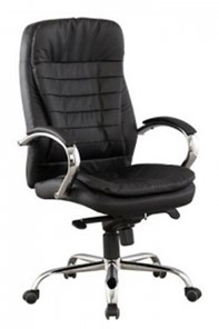 Кресло ДамОфис J 9031-1 нат. кожа /хром, черный в Магадане