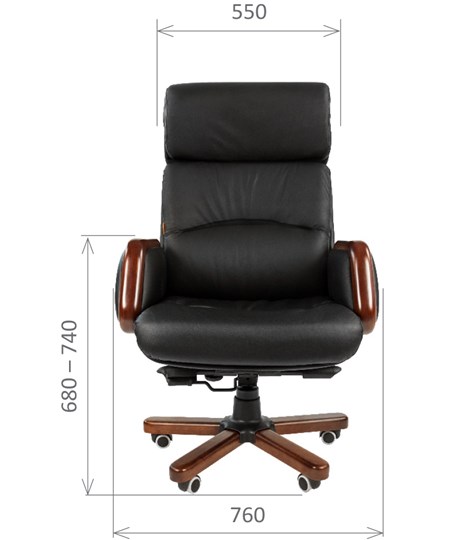 Кресло компьютерное CHAIRMAN 417 кожа черная в Магадане - изображение 1