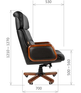Кресло компьютерное CHAIRMAN 417 кожа черная в Магадане - предосмотр 2