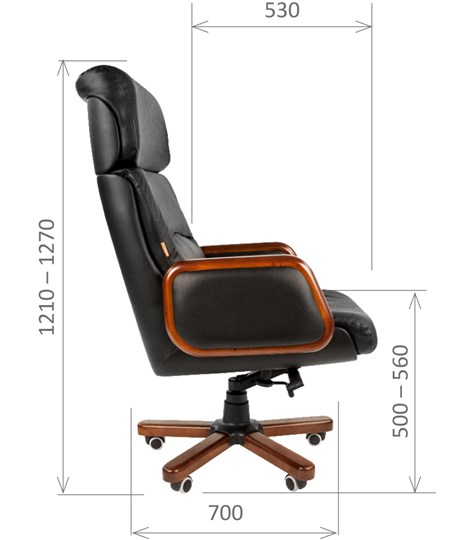 Кресло компьютерное CHAIRMAN 417 кожа черная в Магадане - изображение 2