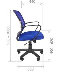 Офисное кресло CHAIRMAN 698 black TW-05, ткань, цвет синий в Магадане - предосмотр 2