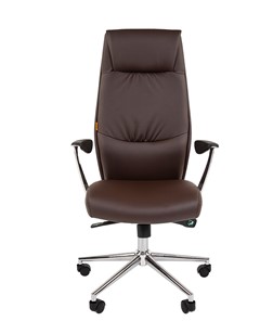 Кресло компьютерное CHAIRMAN Vista Экокожа премиум коричневая (vista) в Магадане - предосмотр 3