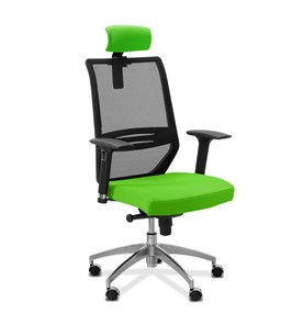 Офисное кресло Aero lux с подголовником, сетка/ткань TW / черная/ салатовая в Магадане