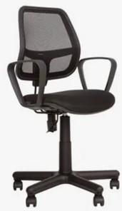 Кресло ALFA GTP (PM60) искусственная кожа /сетка черный в Магадане