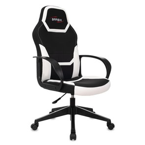 Офисное кресло BRABIX "Alpha GM-018", ткань/экокожа, черное/белое, 532640, GM-018_532640 в Магадане