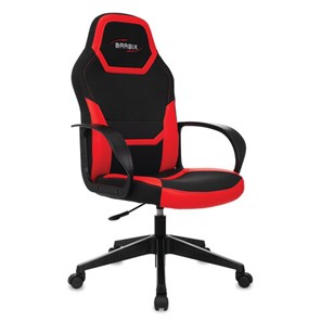 Офисное кресло BRABIX "Alpha GM-018", ткань/экокожа, черное/красное, 532637, GM-018_532637 в Магадане