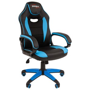 Офисное кресло BRABIX "Blaze GM-162", TW/экокожа, черное/голубое, 532578, 7083506 в Магадане
