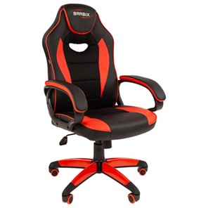 Офисное кресло BRABIX "Blaze GM-162", TW/экокожа, черное/красное, 532580, 7083508 в Магадане