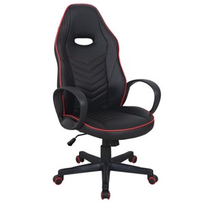 Офисное кресло BRABIX "Flame GM-004", экокожа, черное/красное, 532499 в Магадане