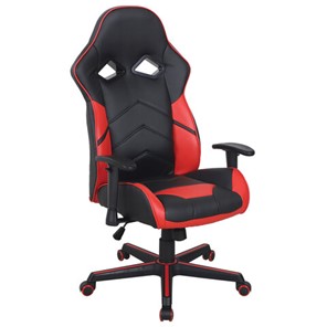 Офисное кресло BRABIX "Storm GM-006", регулируемые подлокотники, экокожа, черное/красное, 532500 в Магадане