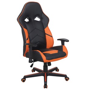 Офисное кресло BRABIX "Storm GM-006", регулируемые подлокотники, экокожа, черное/оранжевое, 532502 в Магадане