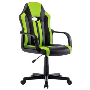 Офисное кресло BRABIX "Stripe GM-202", экокожа, черное/зеленое, 532511 в Магадане