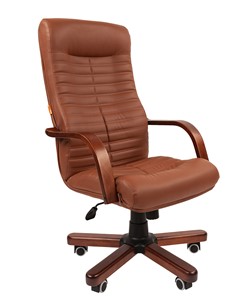 Кресло CHAIRMAN 480 WD, экокожа, цвет коричневый в Магадане