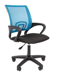 Офисное кресло CHAIRMAN 696 black LT, голубое в Магадане