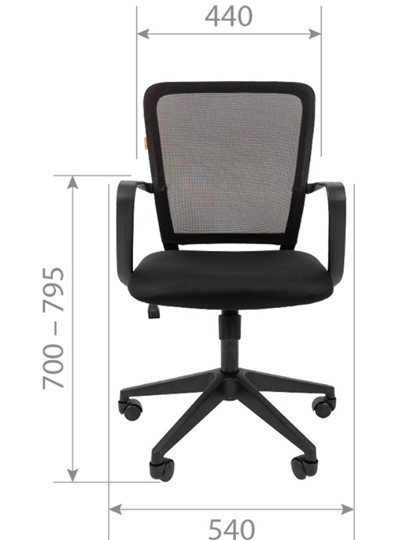 Кресло CHAIRMAN 698 black TW, ткань, цвет оранжевый в Магадане - изображение 3