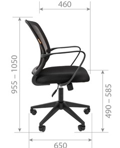 Кресло компьютерное CHAIRMAN 698 black TW, ткань, цвет серый в Магадане - предосмотр 2