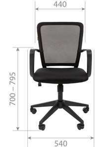 Кресло компьютерное CHAIRMAN 698 black TW, ткань, цвет серый в Магадане - предосмотр 1