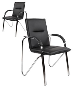 Кресло CHAIRMAN 851 экокожа черная (2 шт. в комплекте) в Магадане