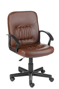 Кресло офисное Чат кожзам коричневый в Магадане