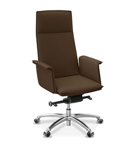 Кресло для руководителя Лео, экокожа премиум / коричневая CN1116 в Магадане