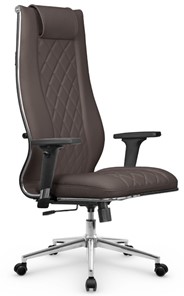 Кресло офисное МЕТТА L 1m 50M/2D Infinity Easy Clean топган, нижняя часть 17852 темно-коричневый в Магадане