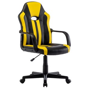 Офисное кресло RABIX "Stripe GM-202", экокожа, черное/желтое, 532510 в Магадане
