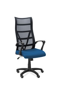 Офисное кресло Топ, сетка/ткань TW / черная/синяя в Магадане