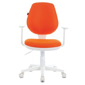 Компьютерное кресло Brabix Fancy MG-201W (с подлокотниками, пластик белый, оранжевое) в Магадане