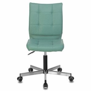 Кресло офисное Brabix Stream MG-314 (без подлокотников, пятилучие серебристое, экокожа, серо-голубое) 532079 в Магадане