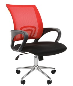 Кресло компьютерное CHAIRMAN 696 CHROME Сетка TW-69 (красный) в Магадане