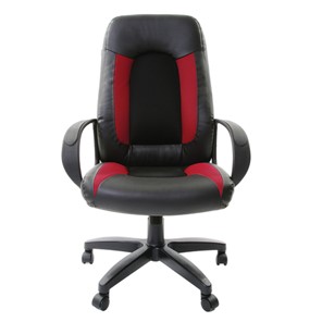 Офисное кресло Brabix Strike EX-525 (экокожа черная, ткань черная/бордовая, TW) в Магадане