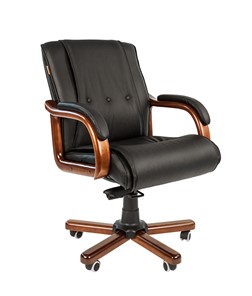 Офисное кресло CHAIRMAN 653M кожа черная в Магадане