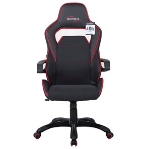 Кресло офисное Brabix Nitro GM-001 (ткань, экокожа, черное, вставки красные) 531816 в Магадане