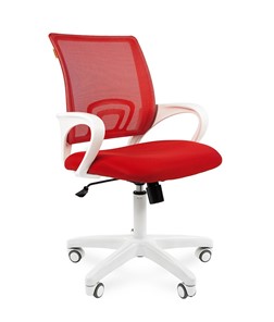 Компьютерное кресло CHAIRMAN 696 white, ткань, цвет красный в Магадане