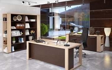 Кабинет руководителя ALTO с высоким шкафом для одежды, низким для документов и журнальным столиком в Магадане - предосмотр 3