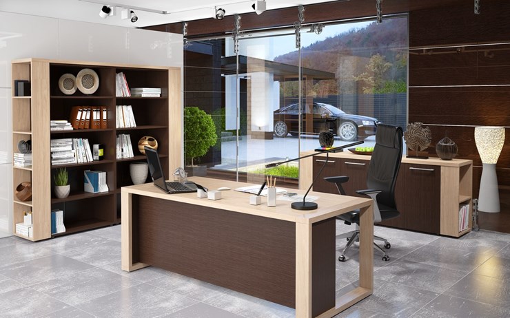 Кабинет руководителя ALTO с высоким шкафом для одежды, низким для документов и журнальным столиком в Магадане - изображение 3